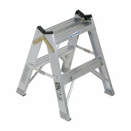 Twin Step Stool 24 In H 300 lb Aluminum