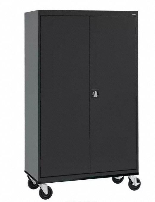 E2314 Storage Cabinet 78 x46 x24 Black 2Shlv