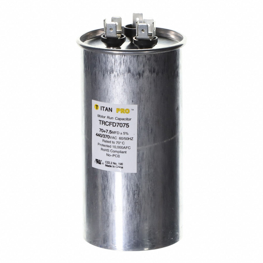 Dual Run Capacitor 70/75 MFD 5 27/64 H