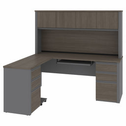 L-Shaped Desk 66.8 in H Bark Grey/Slate