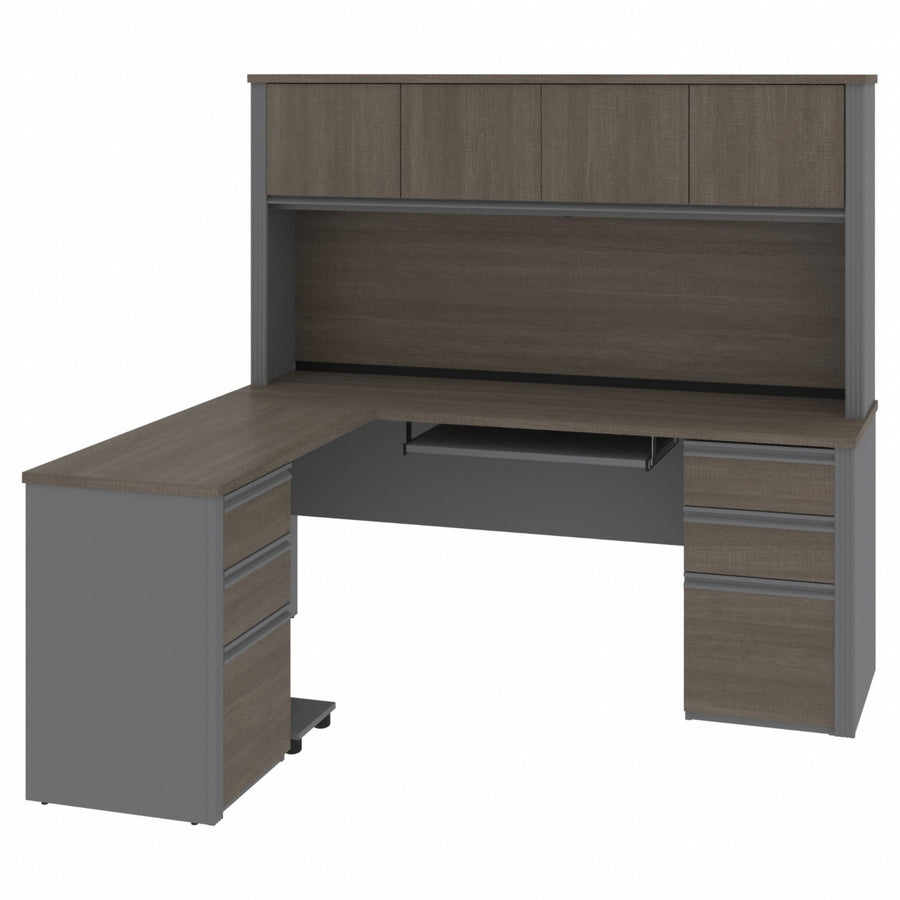L-Shaped Desk 66.8 in H Bark Grey/Slate