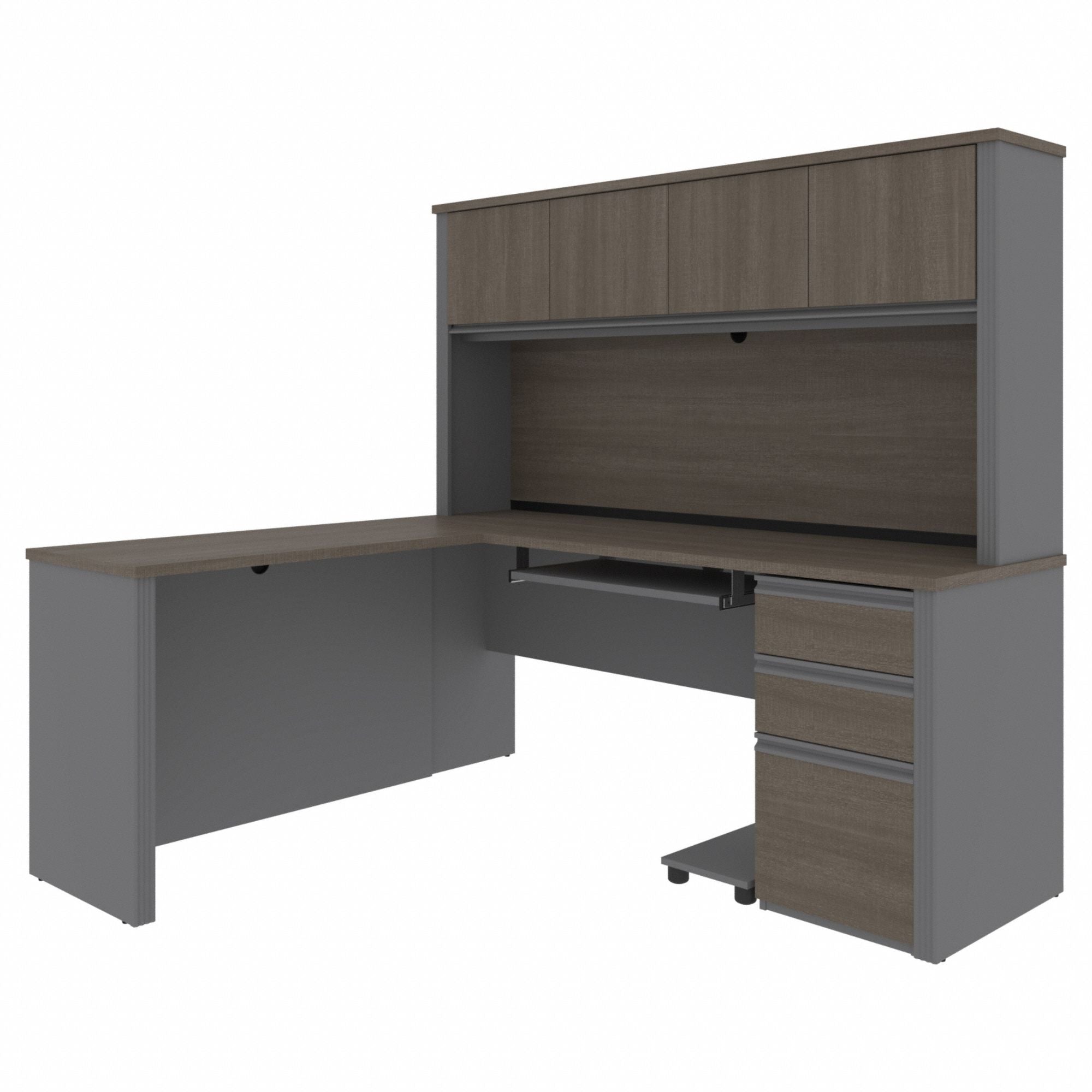 L-Shaped Desk 66.8 in H Bark Grey/Slate
