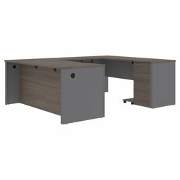 U-Shaped Desk 30.4 in H Bark Grey/Slate