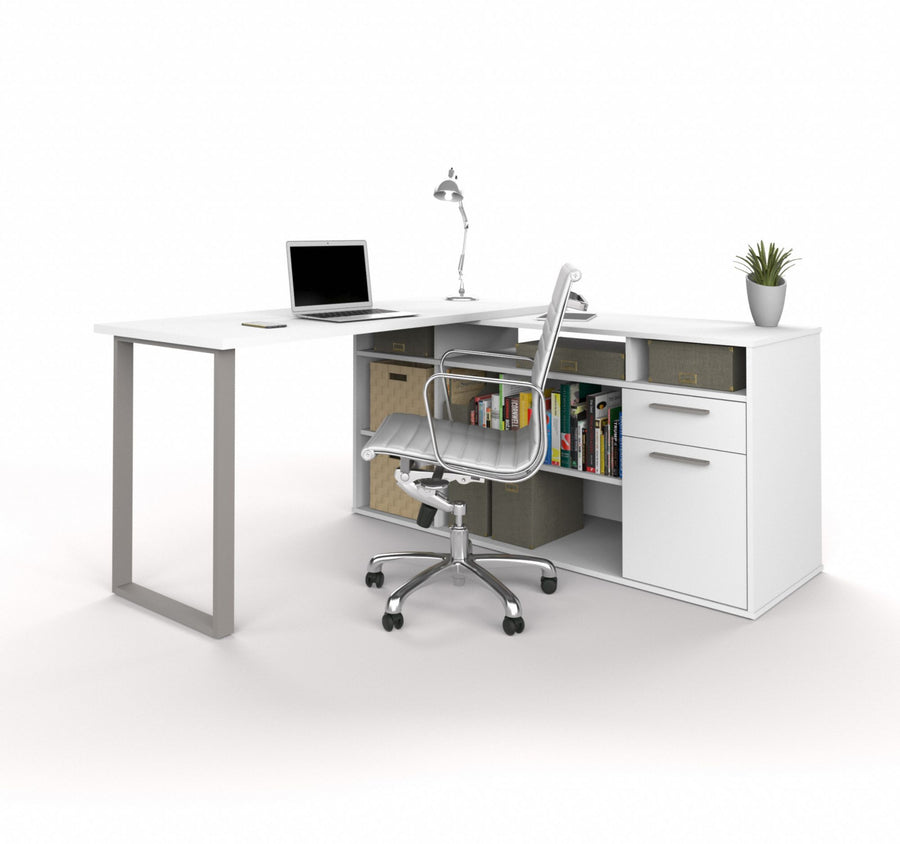 L-Shaped Desk 29.7 in H White