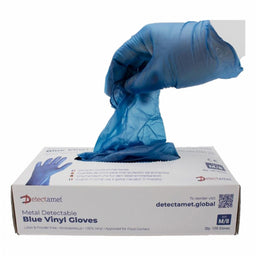 Disposable Gloves Vinyl Blue M PK100