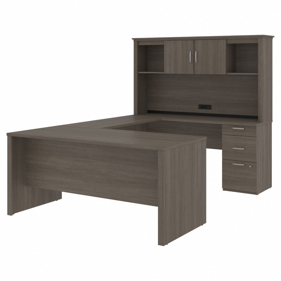 U-Shaped Desk 66 1/2 in H Bark Grey